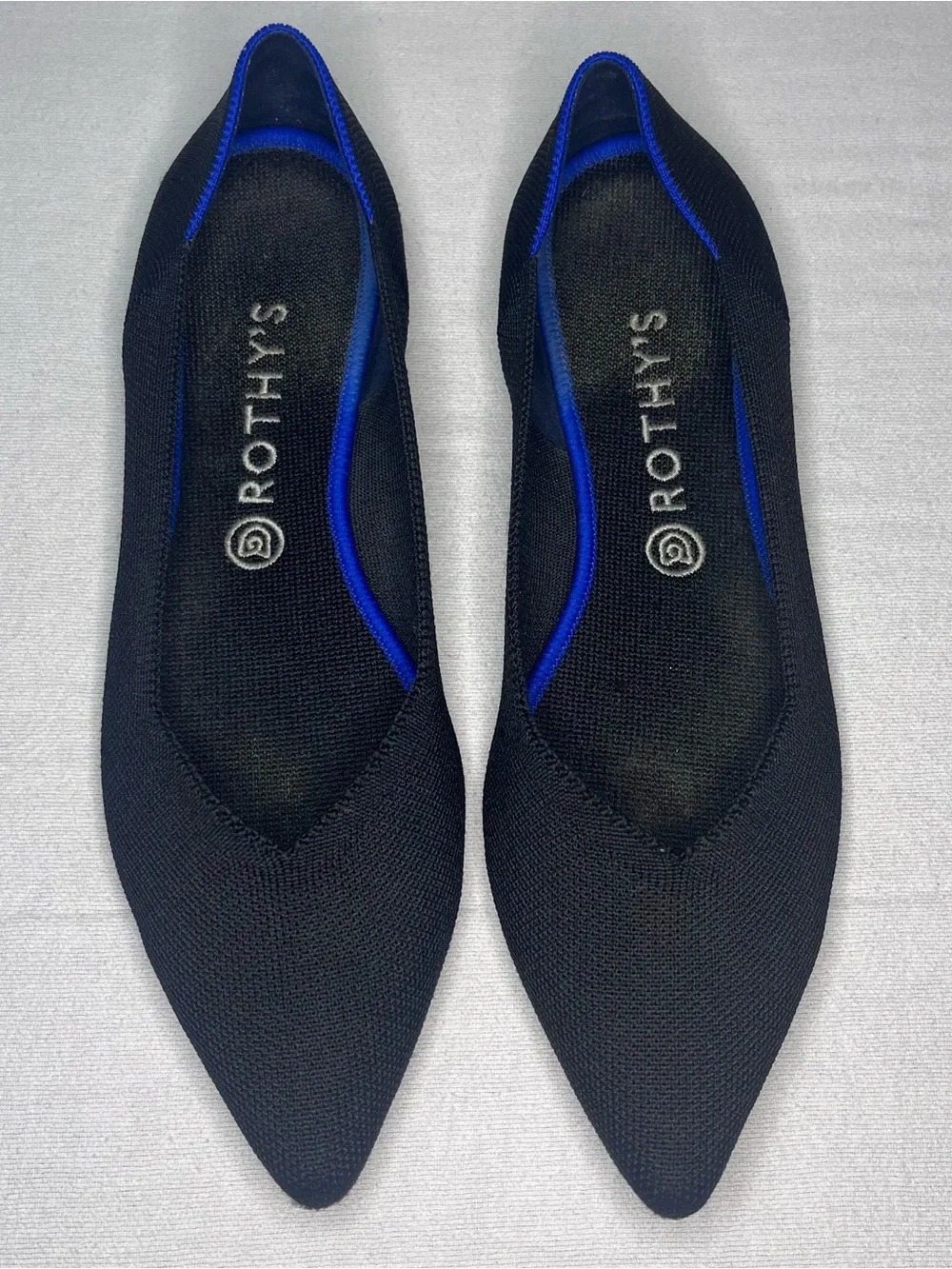 Rothy's the Point II Black Flat Slip On Shoes Size 11.5 - EUC